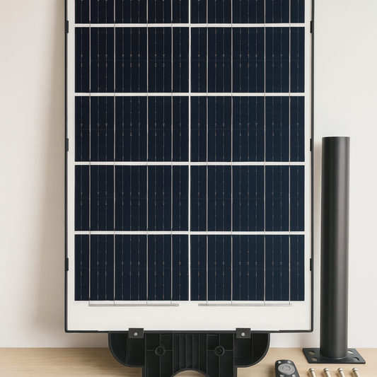 6000W Solar Powered Street Light, Large Panel Waterproof 3-Sided Illumination for Yard and Commercial Use