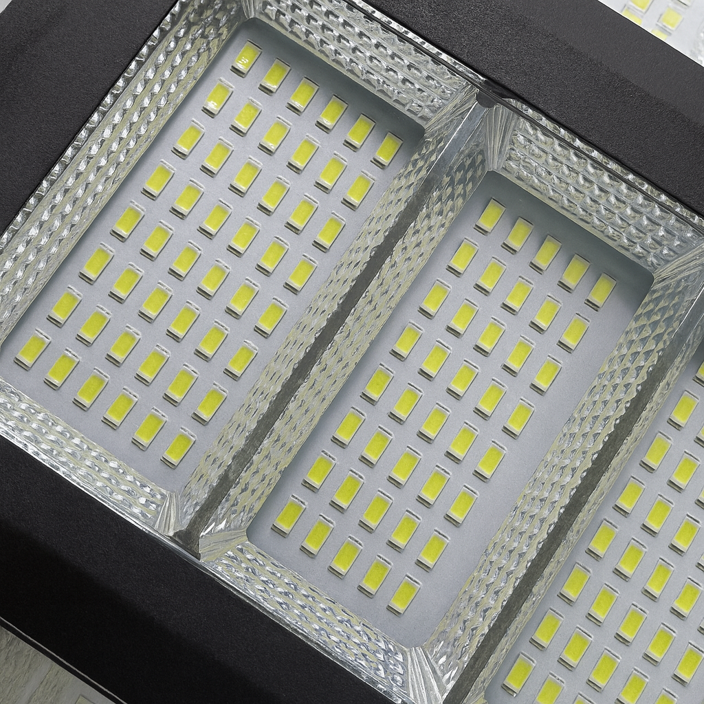 6000W Solar Powered Street Light, Large Panel Waterproof 3-Sided Illumination for Yard and Commercial Use