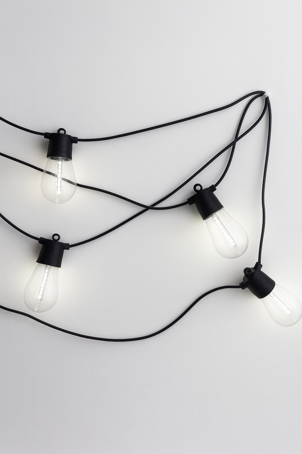 50ft Solar String Lights, 25 LED Bulbs, Warm White & Cool White Switch, Outdoor Waterproof
