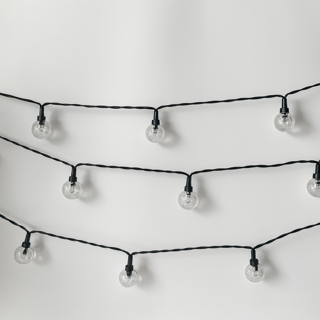 Crystal Ball LED String Lights 36ft, 60 Balls, Warm White Waterproof Decorative Lighting