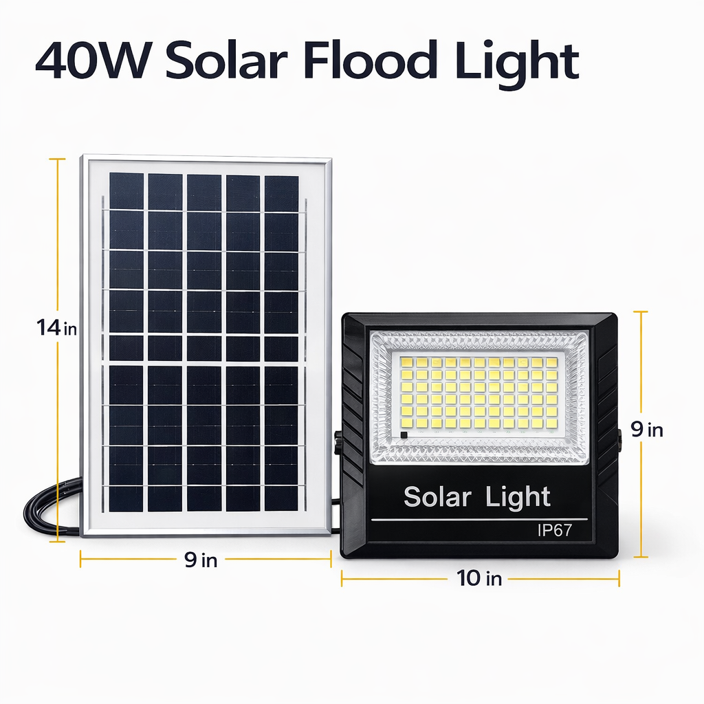 40W Solar Motion Sensor Wall Light Outdoor LED Waterproof Dusk to Dawn Security Lamp
