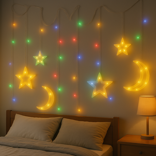 21ft Decorative String Lights, 12 Multi Color LED Fairy Lights for Indoor and Outdoor Use