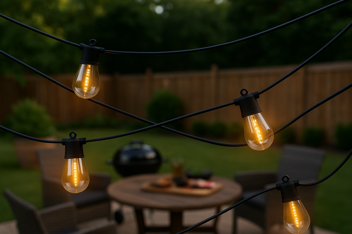 50ft Solar String Lights, 25 LED Bulbs, Warm White & Cool White Switch, Outdoor Waterproof