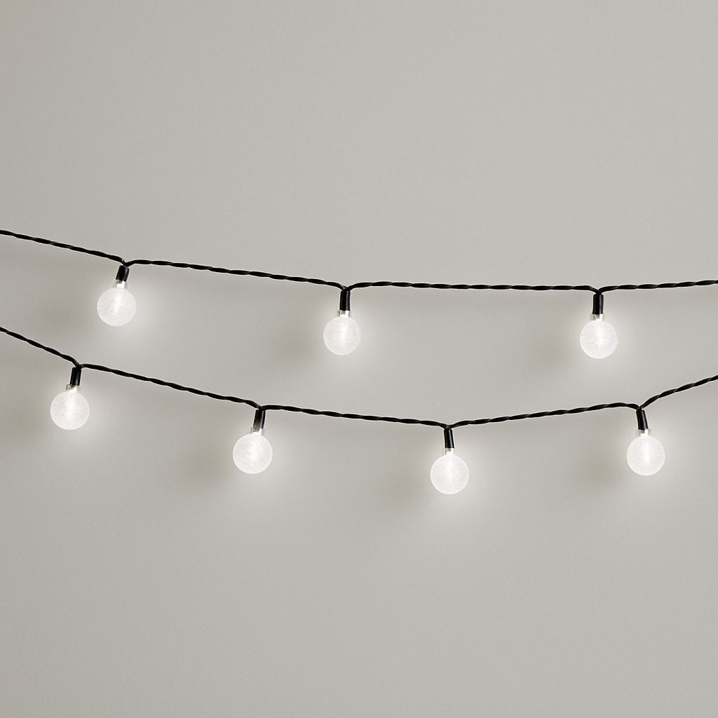 Crystal Ball LED String Lights 36ft, 60 Balls, Warm White Waterproof Decorative Lighting