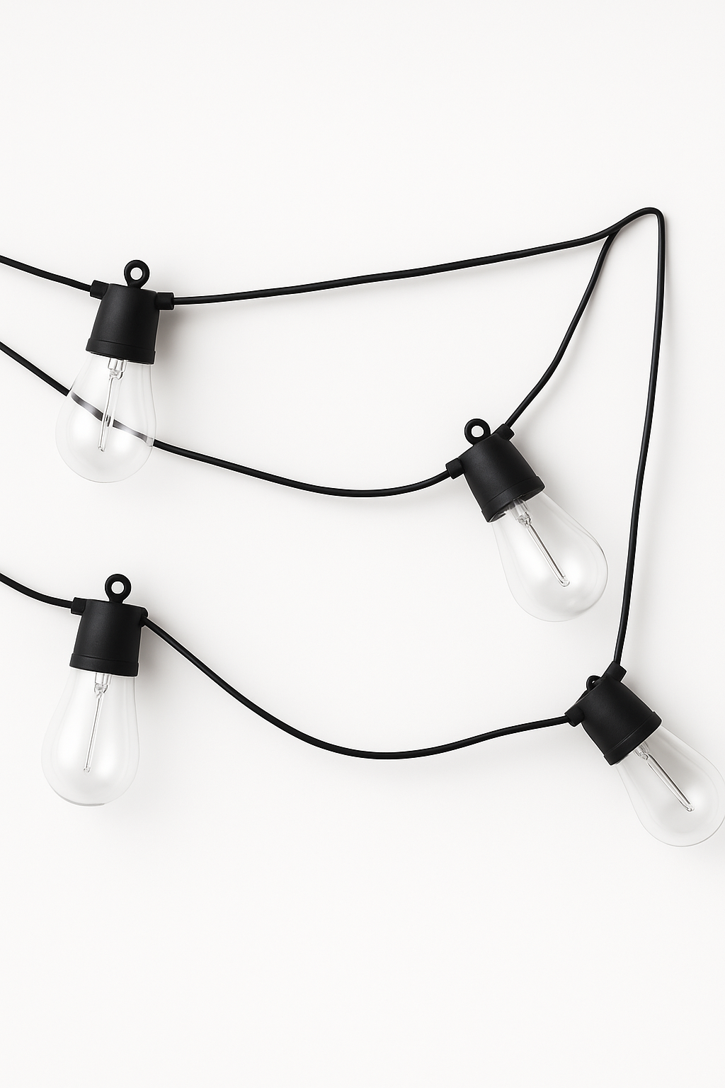 50ft Solar String Lights, 25 LED Bulbs, Warm White & Cool White Switch, Outdoor Waterproof