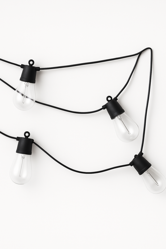 50ft Solar String Lights, 25 LED Bulbs, Warm White & Cool White Switch, Outdoor Waterproof