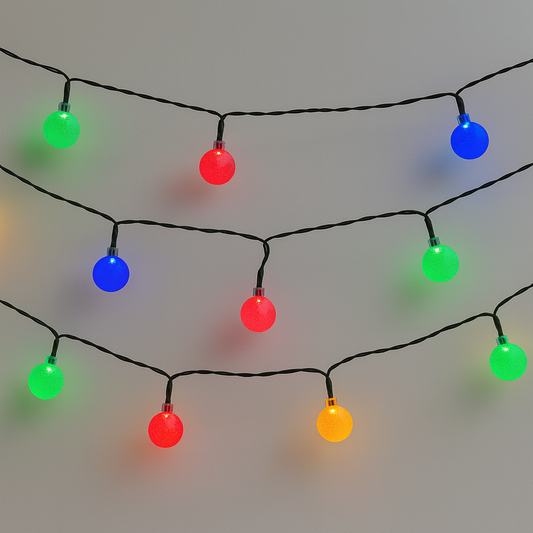 36ft Multi Color Crystal Ball String Lights, 60 LED Waterproof Garden Patio Lights
