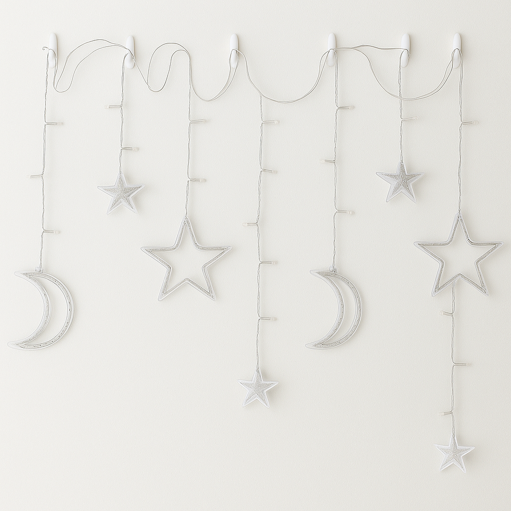21ft Decorative String Lights, 12 Warm White LED Fairy Lights for Indoor and Outdoor Use