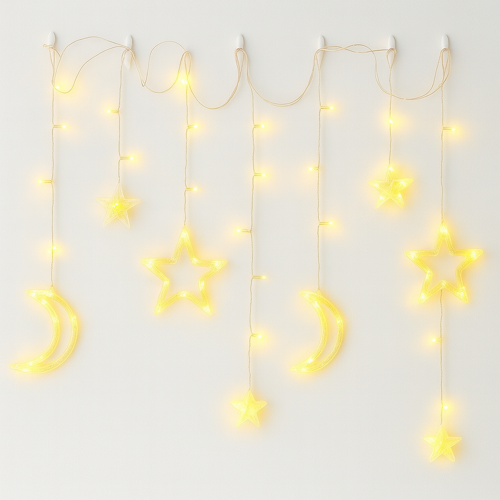 21ft Decorative String Lights, 12 Warm White LED Fairy Lights for Indoor and Outdoor Use