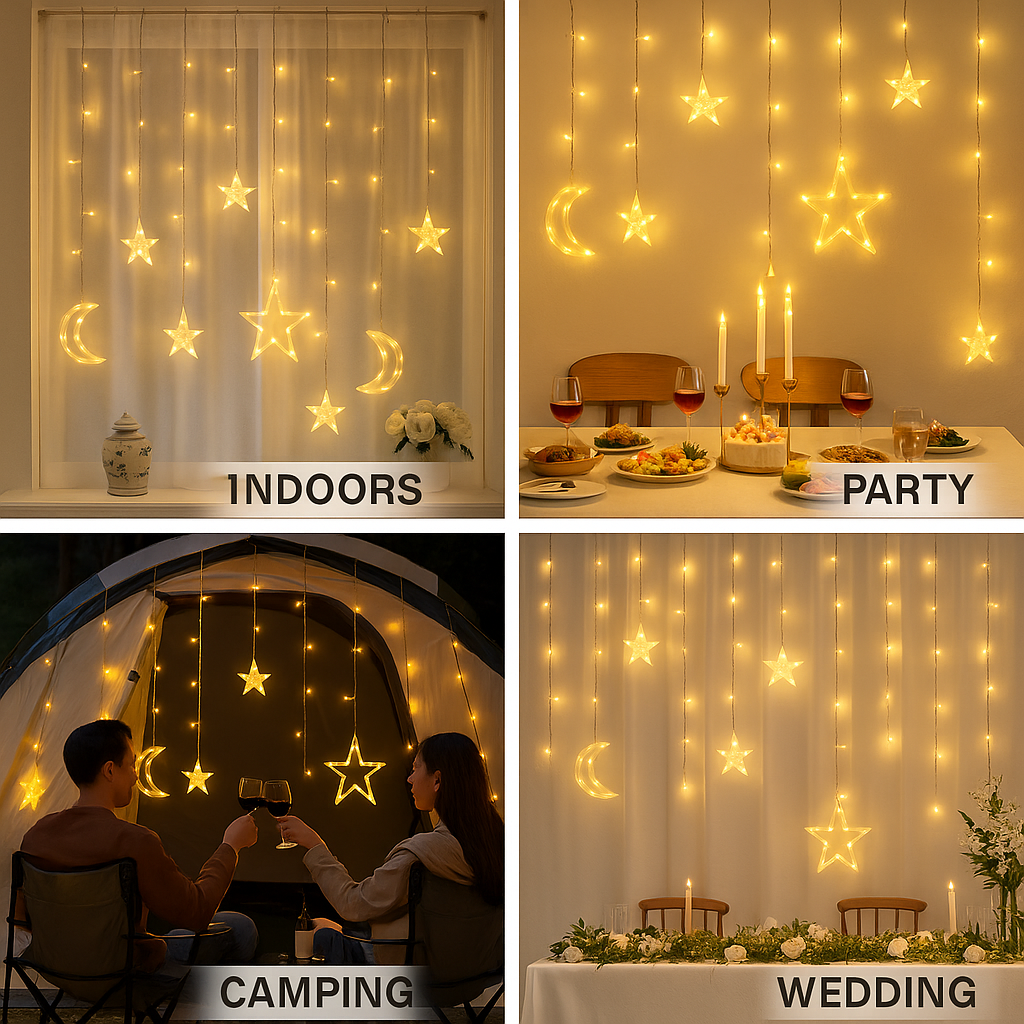 21ft Decorative String Lights, 12 Warm White LED Fairy Lights for Indoor and Outdoor Use