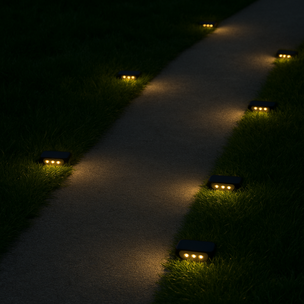 2 Pack Solar Wall Lights, 6 Convex Lens Warm White Lights for Yard, Patio, Garden